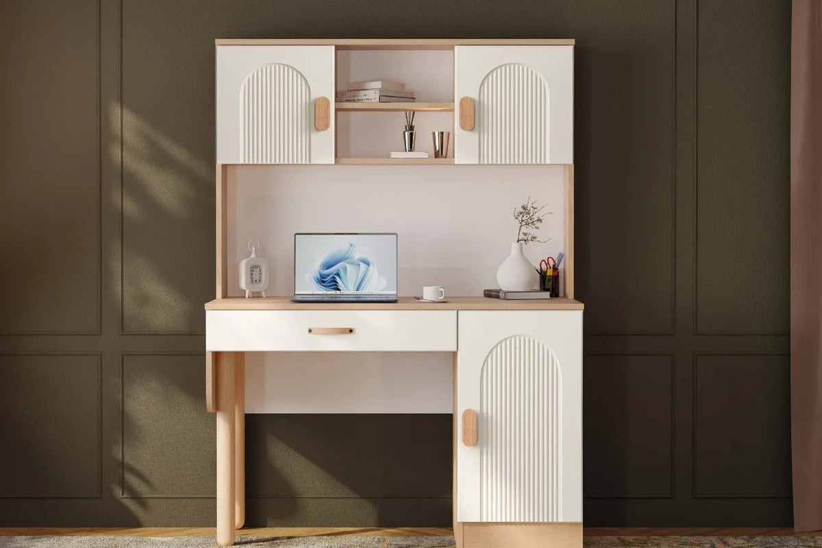 Orchide Kitaplıklı MDF Çalışma Masası